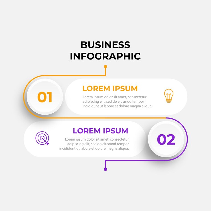 Vector thin line infographic template business concept with 2 options step or process