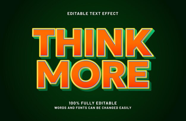 think more editable text effect in simple and modern text style