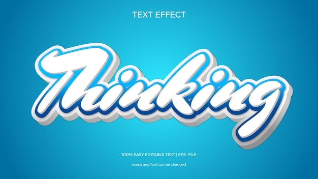 thinking 3d looks text effect