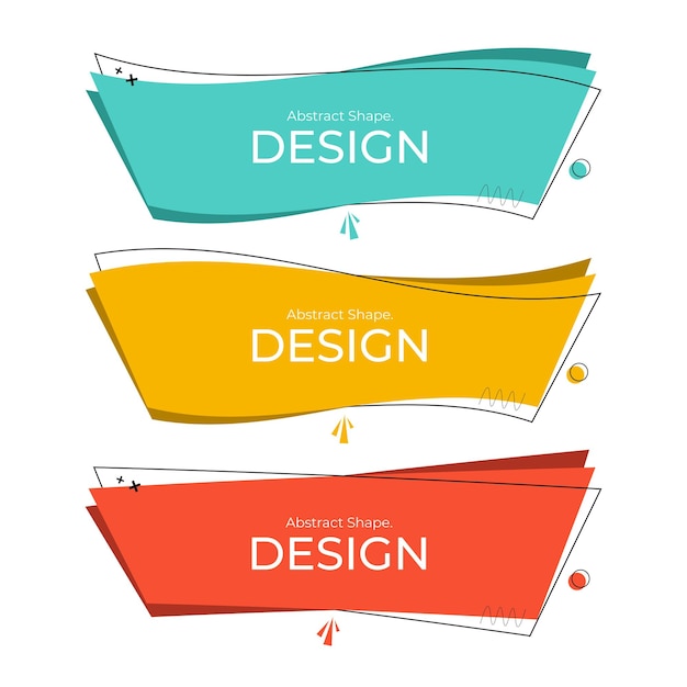 Three abstract creative shapes design