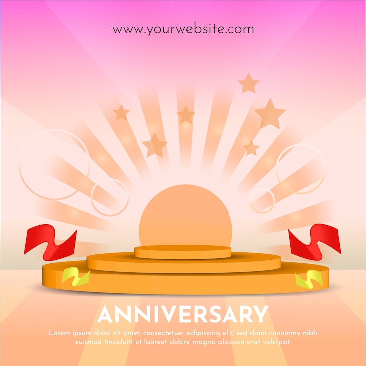Vector three dimensional podium for anniversary