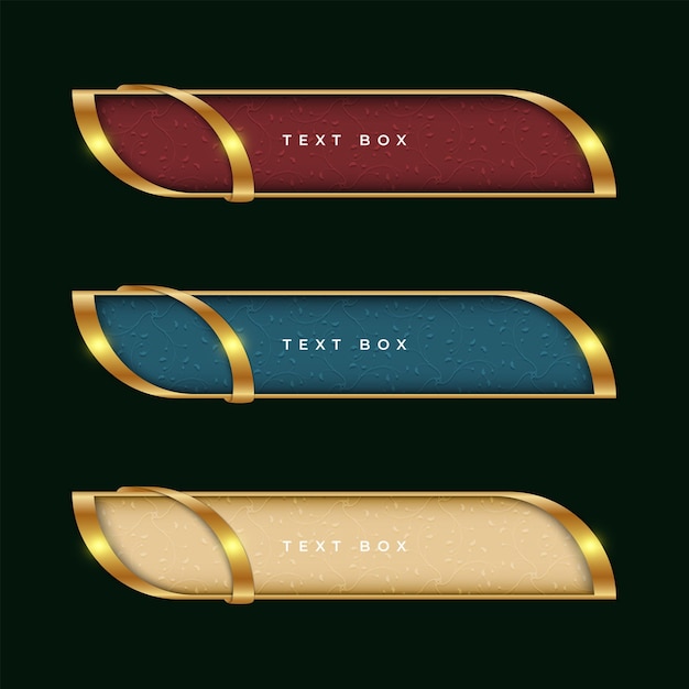three elegant islamic text box color options