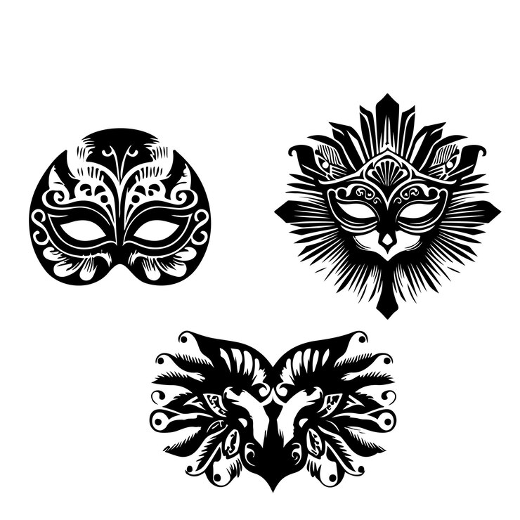 Vector three masks with masks that say masks on them