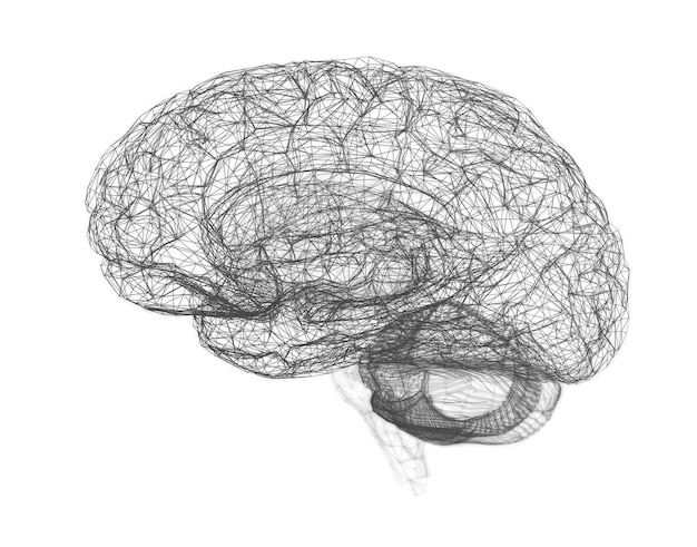 Threedimensional brain on a dark background