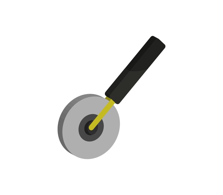 Vector threedimensional pizza cutter