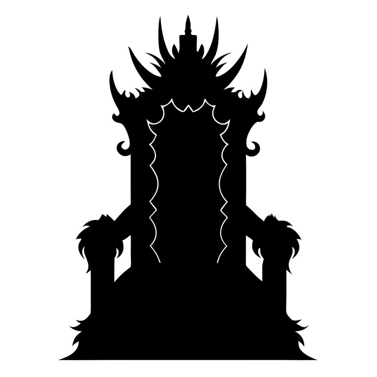 Vector throne black silhouette vector art and illustration