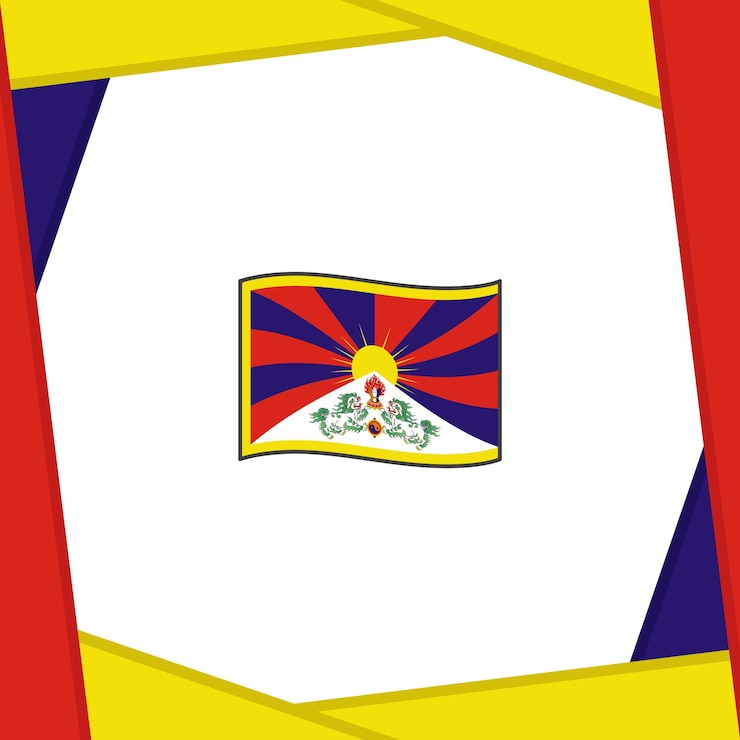 Vector tibet flag abstract background design template tibet independence day banner social media post tibet banner