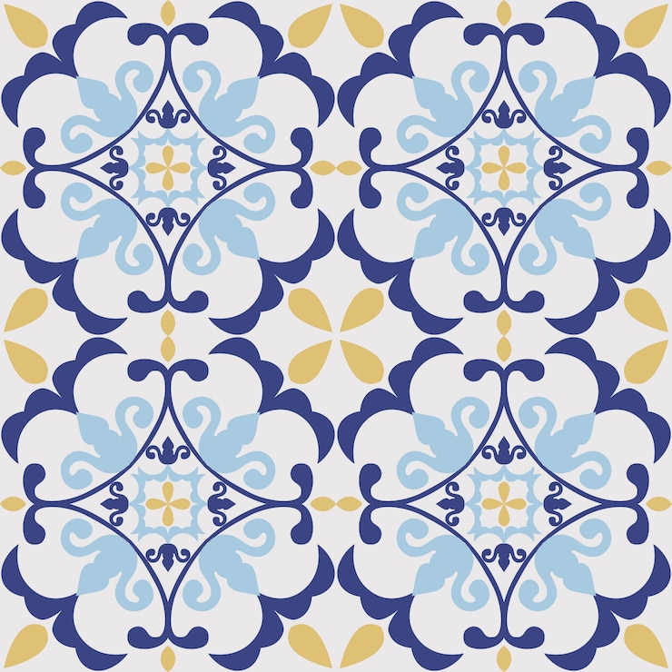 Vector tile seamless pattern design. with colourful motif
