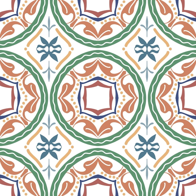 Tile seamless pattern design With colourful motifs background Vector illustation Eps10