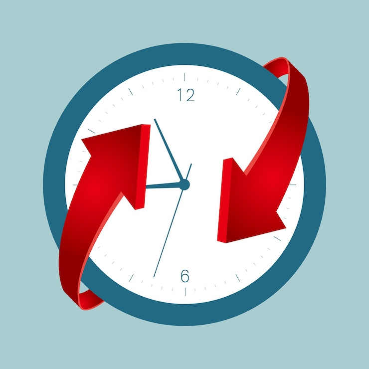 Vector time concept design. isolated on blue background.