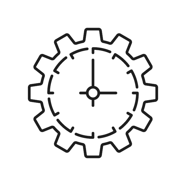 time management clock gear cogwheel watch icon