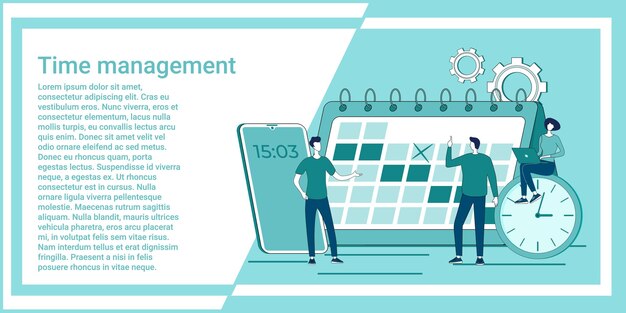 Time management People on the background of the calendar plan business tasks