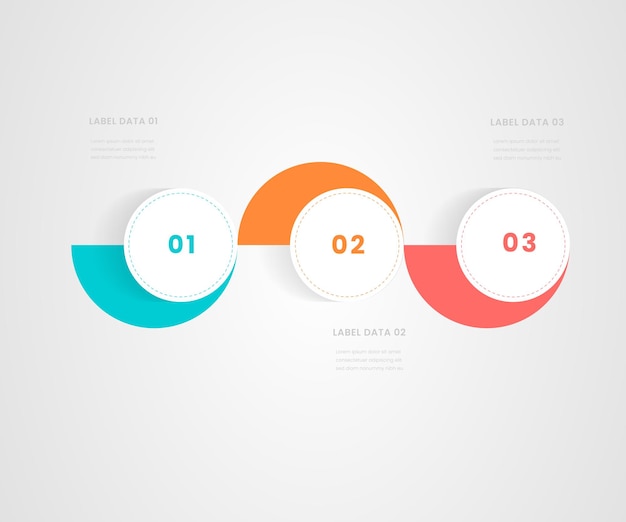Timeline infographic design elements Business concept with 3 steps options circles