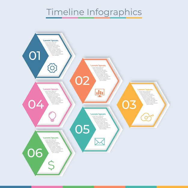 Timeline Infographic Design Marketing Icon Diagram Business Data Visualization with steps or Process