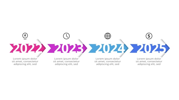 Timeline with infographic template for web business presentations vector illustration