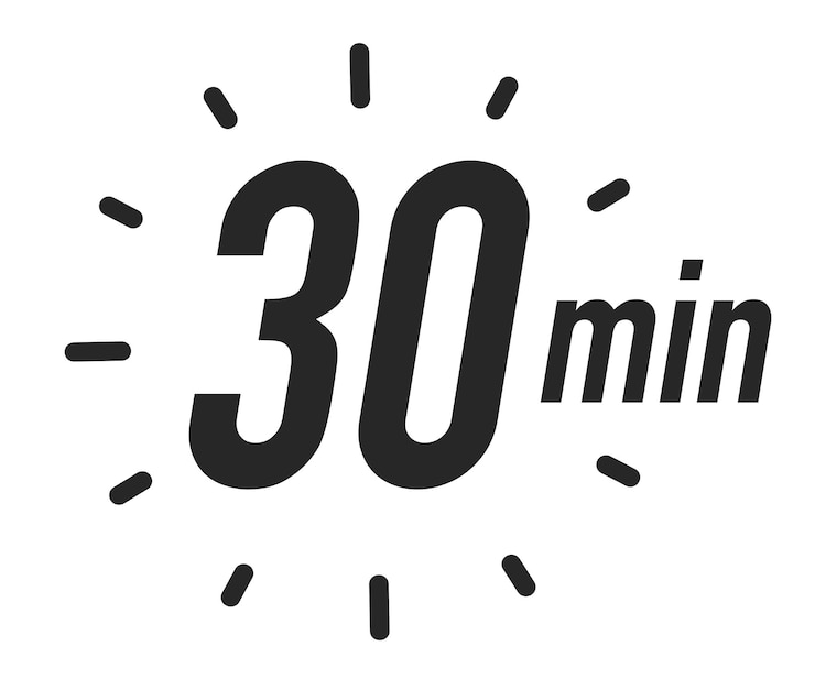 Vector timer icon 30 minutes vector black color