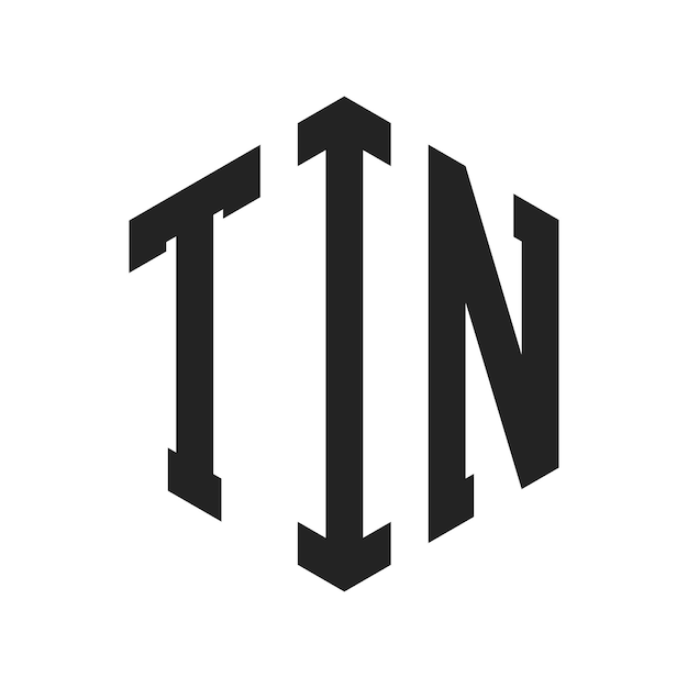 tin logo design initial letter tin monogram logo using hexagon shape