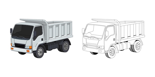 Tipper Truck Cartoon Design Illustration
