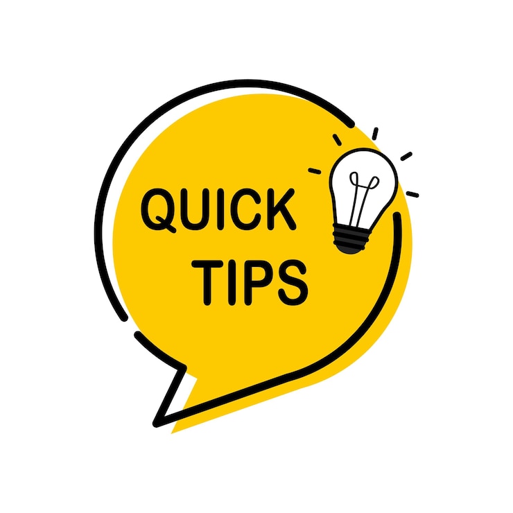 Vector tips cepat logo dengan bola lampu tips cepat trik bermanfaat tooltip petunjuk untuk situs web ikon catatan saran tips terbaik ikon vektor saran solusi ide solusi dan trik yang bermanfaat