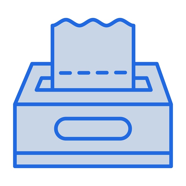 Tissue Box Blue Tone Illustration