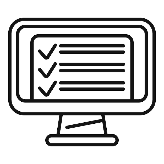 To do list online icon outline vector Web course Digital school
