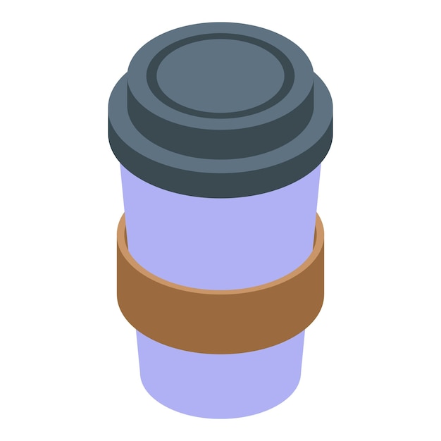 To go cup icon isometric vector Cold label