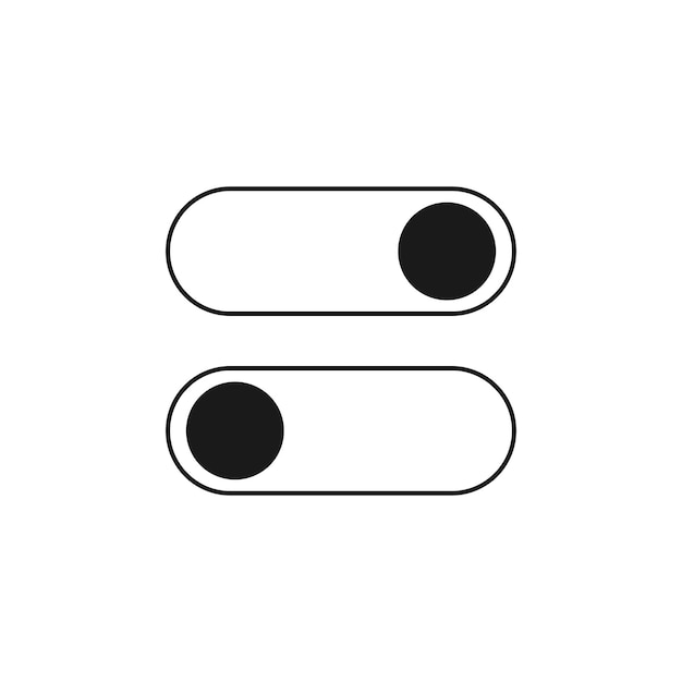 Toggle switch buttons Switch toggle buttons ON OFF Vector illustration