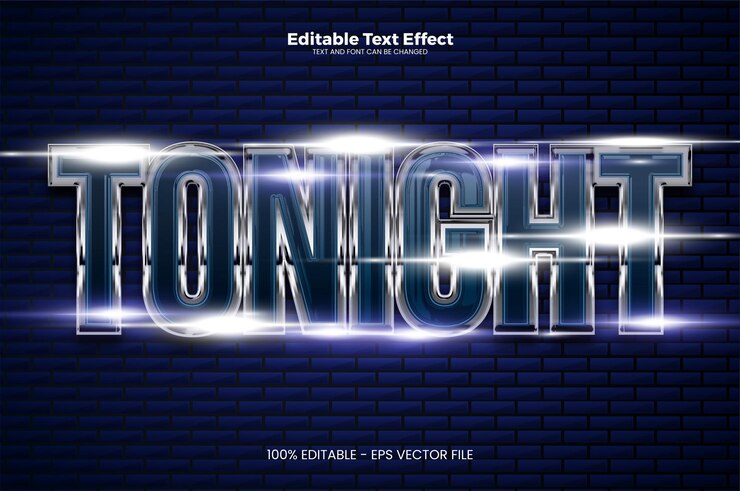 Vector tonight editable text effect in neon style