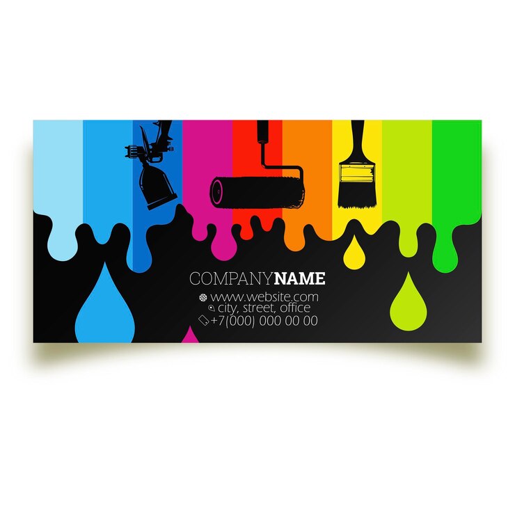 Vector tools for the painter and colored paint house painter business card