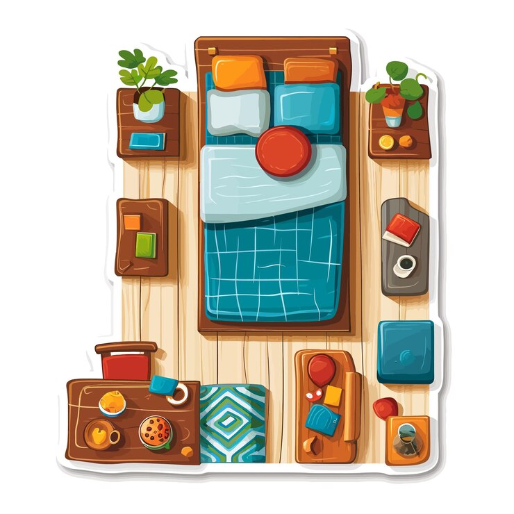 Vector top view of house