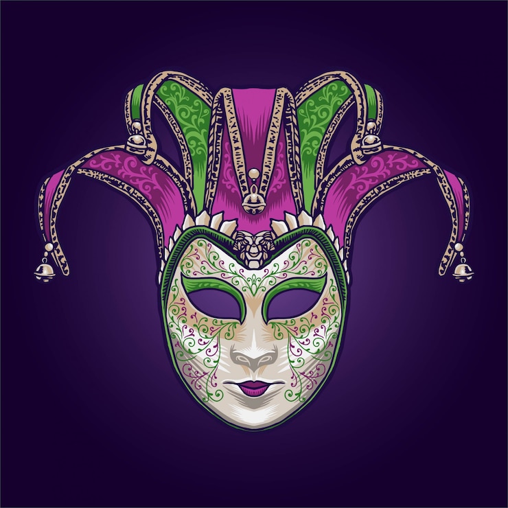 Vector topeng dan karnaval mardi gras