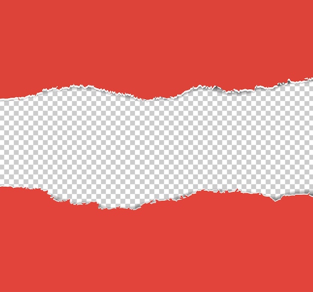 Torn Red Paper With Transparent Background