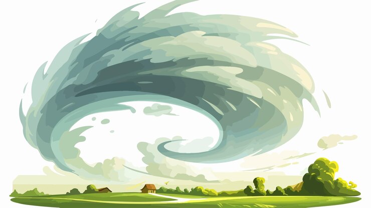 Vector tornado cyclone weather icon clipart illustration