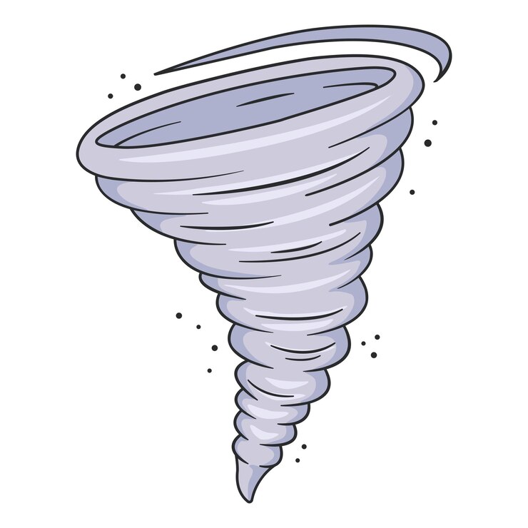 Vector tornado hurricane typhoon natural disaster cartoon