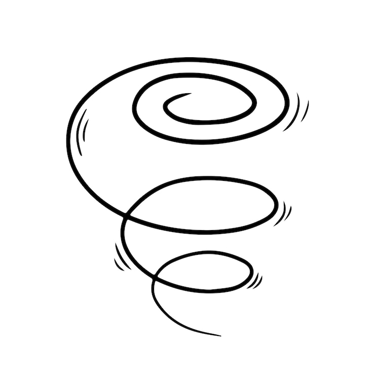 Vector tornado in doodle style vector illustration hurricane of weather cataclysm sketch symbol wind