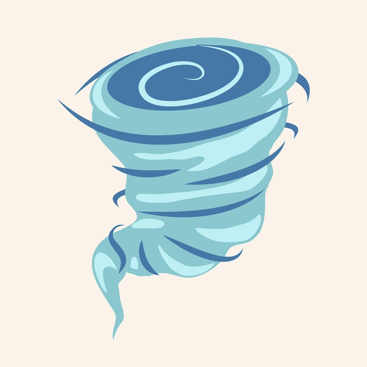Vector tornado line art shape vector illustration hurricane hand drawn design cartoon element