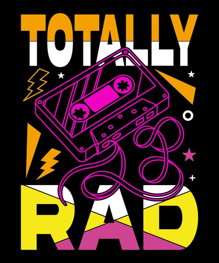 Vector totally rad cassette tape
