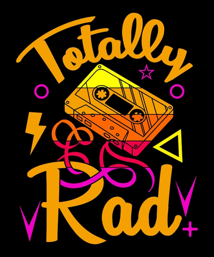 Vector totally rad cassette tape