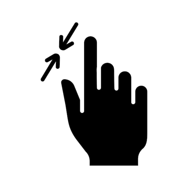 touch pad icon index finger doubleclick decrease increase turn rotation approximation press scrolling click arrow sensor turn zoom in move response time x2