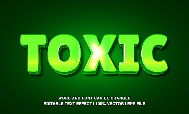 Toxic green glossy editable text effect