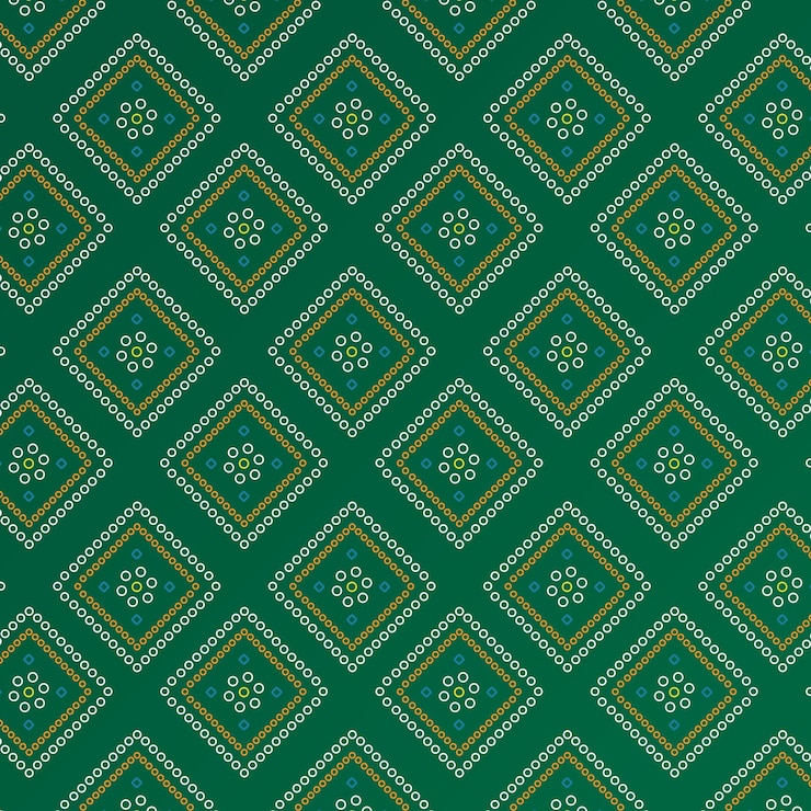 Vector tradtional bandhani green pattern