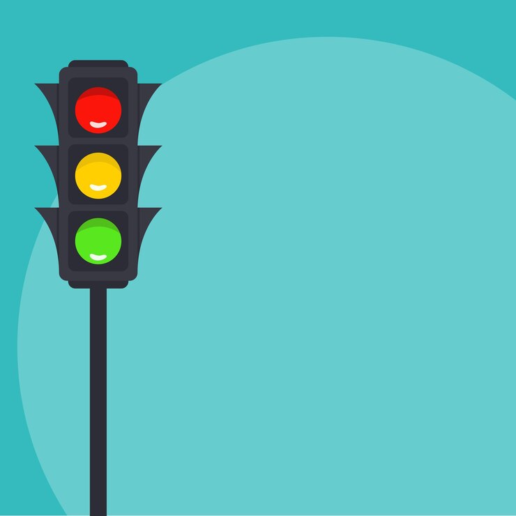 Vector traffic light vector illustration square background frame