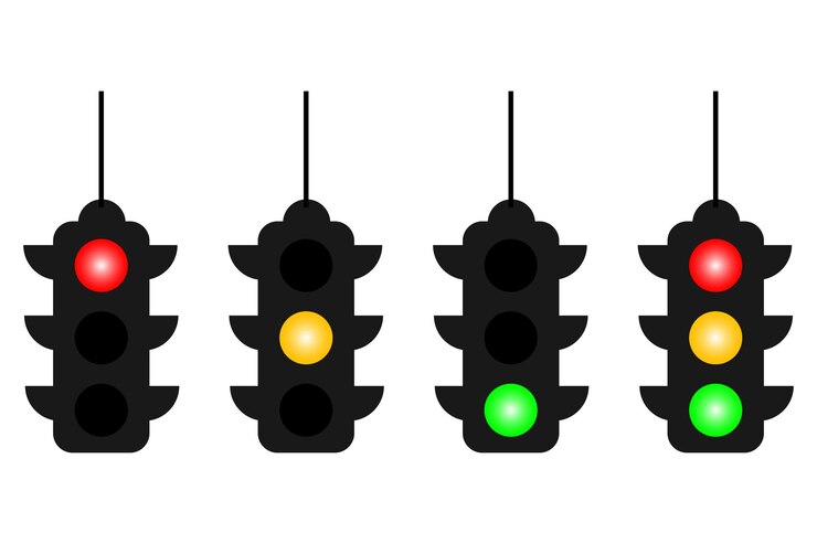 Vector traffic lights icons set isometric set of traffic lights vector icons red yellow green light