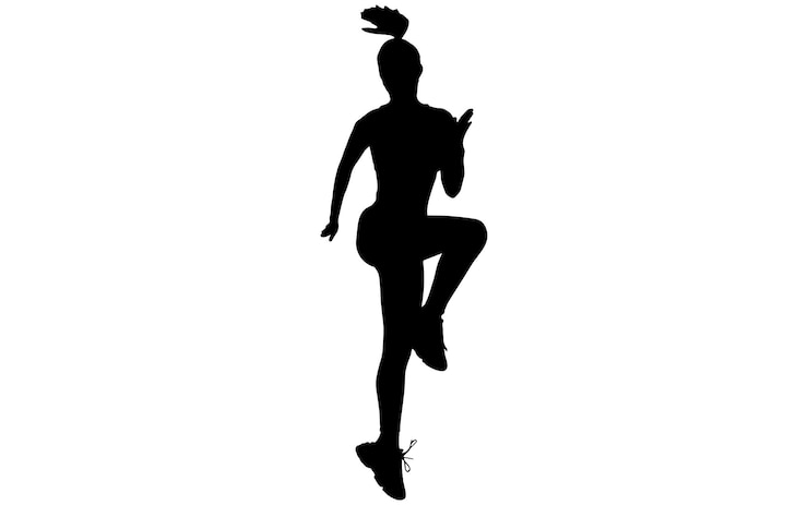 Vector training woman vector silhouette female working out and warming up silhouette sport idea