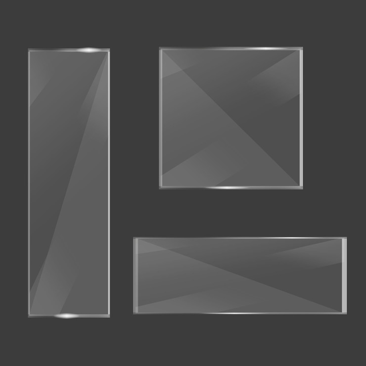 Vector translucent architectural glass darkened metallic backdrop vector reflective frames geometric crystalline surfaces