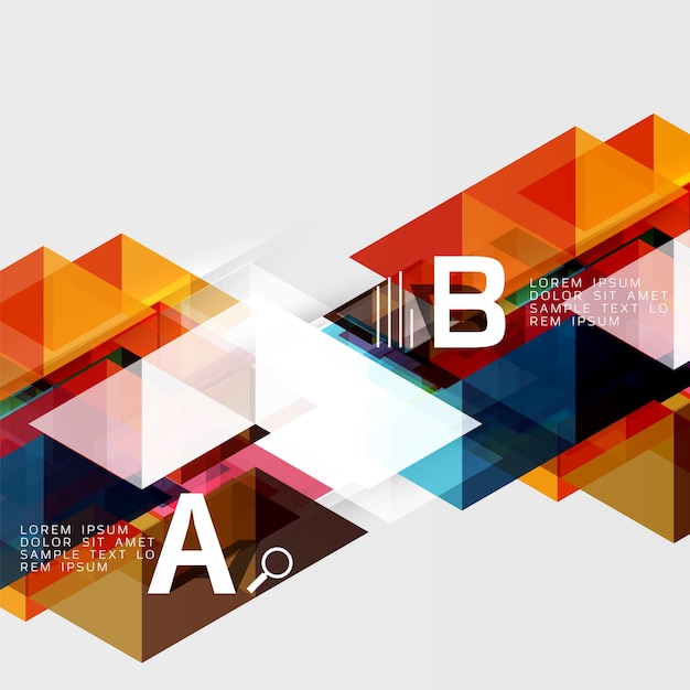 Transparent overlapping triangles abstract background