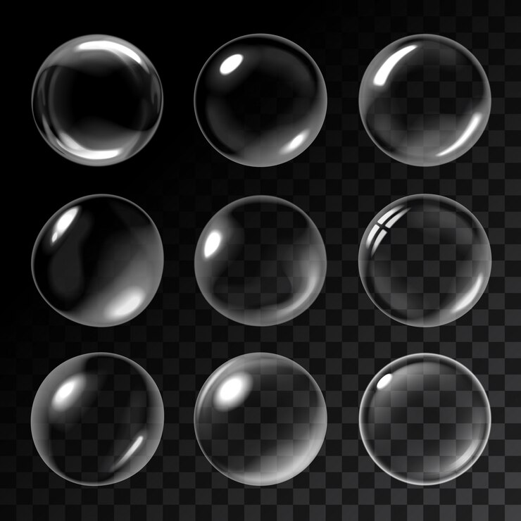 Transparent soap bubbles