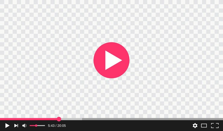 Vector transparent video player with play control buttons