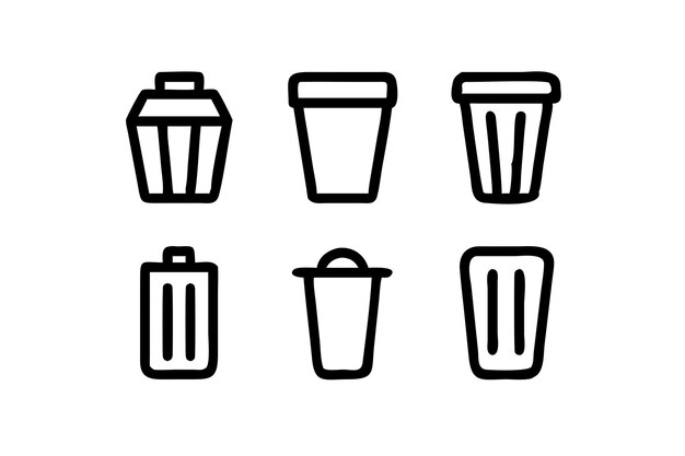 Trash Can Icons Set