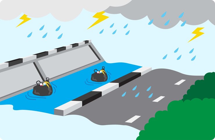 Vector trash causes water flood disaster